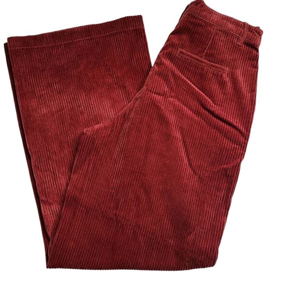 Forever 21 Bohemian Size Large Reddish Brown High-Rise Wide-Leg Corduroy Pants - Picture 7 of 12